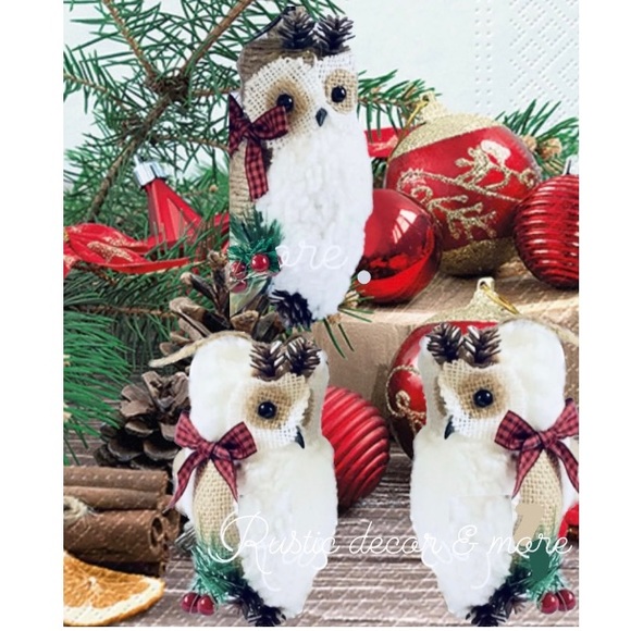 Farmhouse snow owl decor set of 3 pc - Picture 1 of 1